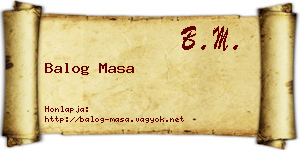 Balog Masa névjegykártya