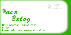 masa balog business card